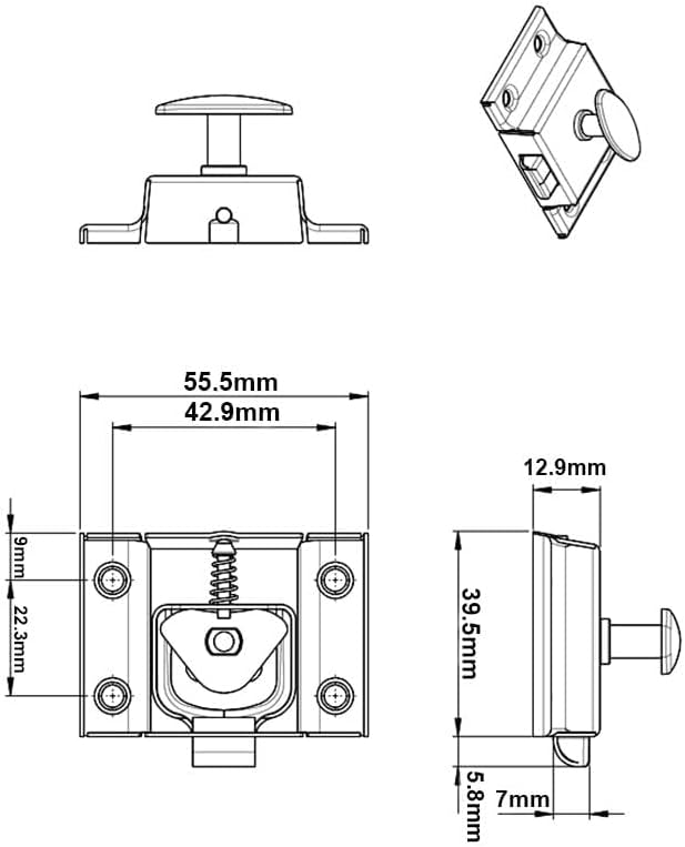 QCAA Oval Turn Cabinet Latch, for Cupboard & Other Furniture, Large, Antique Brass, Made in Taiwan, 2 Pack