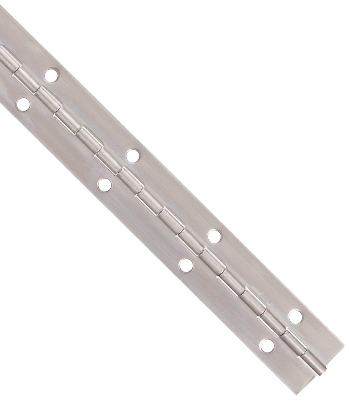 Stainless Steel Continuous Hinge with Hole, Bright Annealed Finish (2 Feet, 3 Inches)
