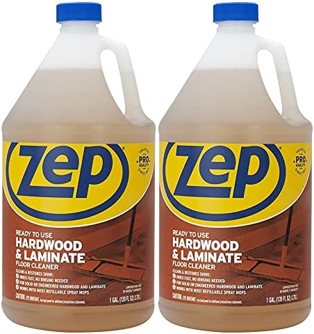 Zep Hardwood and Laminate Floor Cleaner - 1 Gallon (Pack of 2) ECZUHLF1282 - Cleans Spots, Stains, and Scuffs. Restores Shine on Hardwood, Laminate, Cabinet Doors, Crown Molding, and More