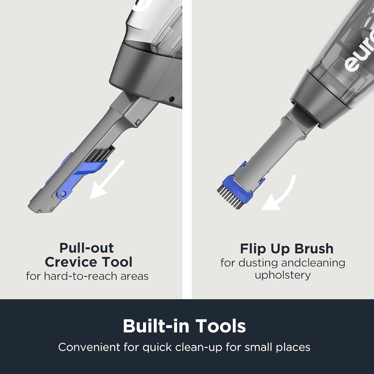 Eureka Corded Stick Vacuum Cleaner for Home Pet Hair, Lightweight Stick Vacuum Cleaner with Powerful Suction for Carpet Tile and Hard Floor, Blue, 3-in-1 Handheld Vac NES312