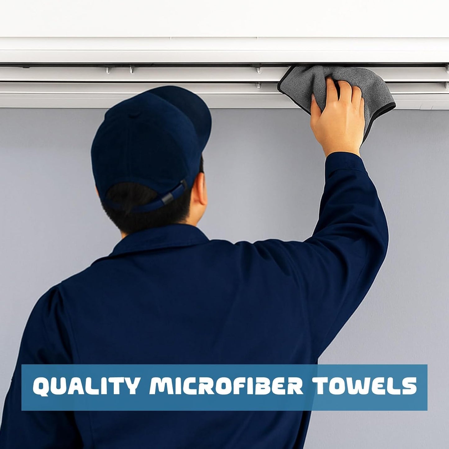 Tallew 50 Pcs Microfiber Towels 16 Inch x 16 Inch Microfiber Cloth Car Drying Towels for Cars Washing Polishing Office Windows Cleaning Household Supplies (Gray)