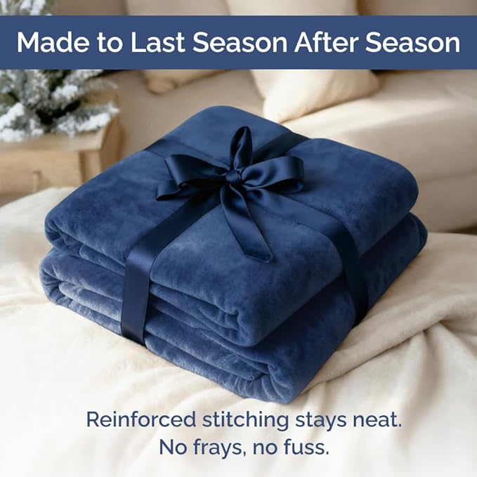 Ultra Soft Fleece Blanket Twin Size - Flannel Fleece Luxury Twin Blanket - Lightweight for Couch Bed Chair - Thick, Warm & Breathable - All Season Cozy Fuzzy Anti-Static Microplush Bedding, Royal Blue