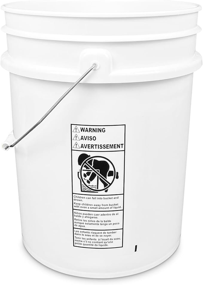 ePackageSupply Premium 5 Gallon Food Grade Plastic Pail with Gamma Seal Lid | Made in USA | BPA-Free | Heavy-Duty 90 Mil | Airtight Stackable Container, 6 Count