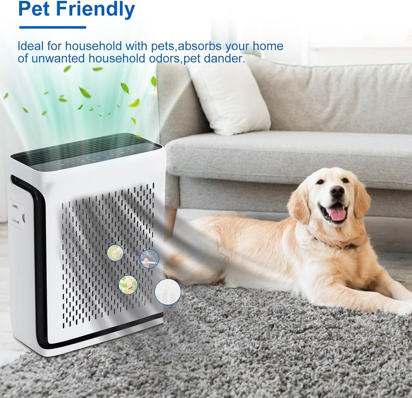 Vital 100S Replacement Filter Compatible with Levoit Smart WiFi Vital 100S Air Puri-Fier, 3-in-1 H13 Filter and High-Efficiency Activated Carbon Filter, Vital 100S-RF, 2 Pack.