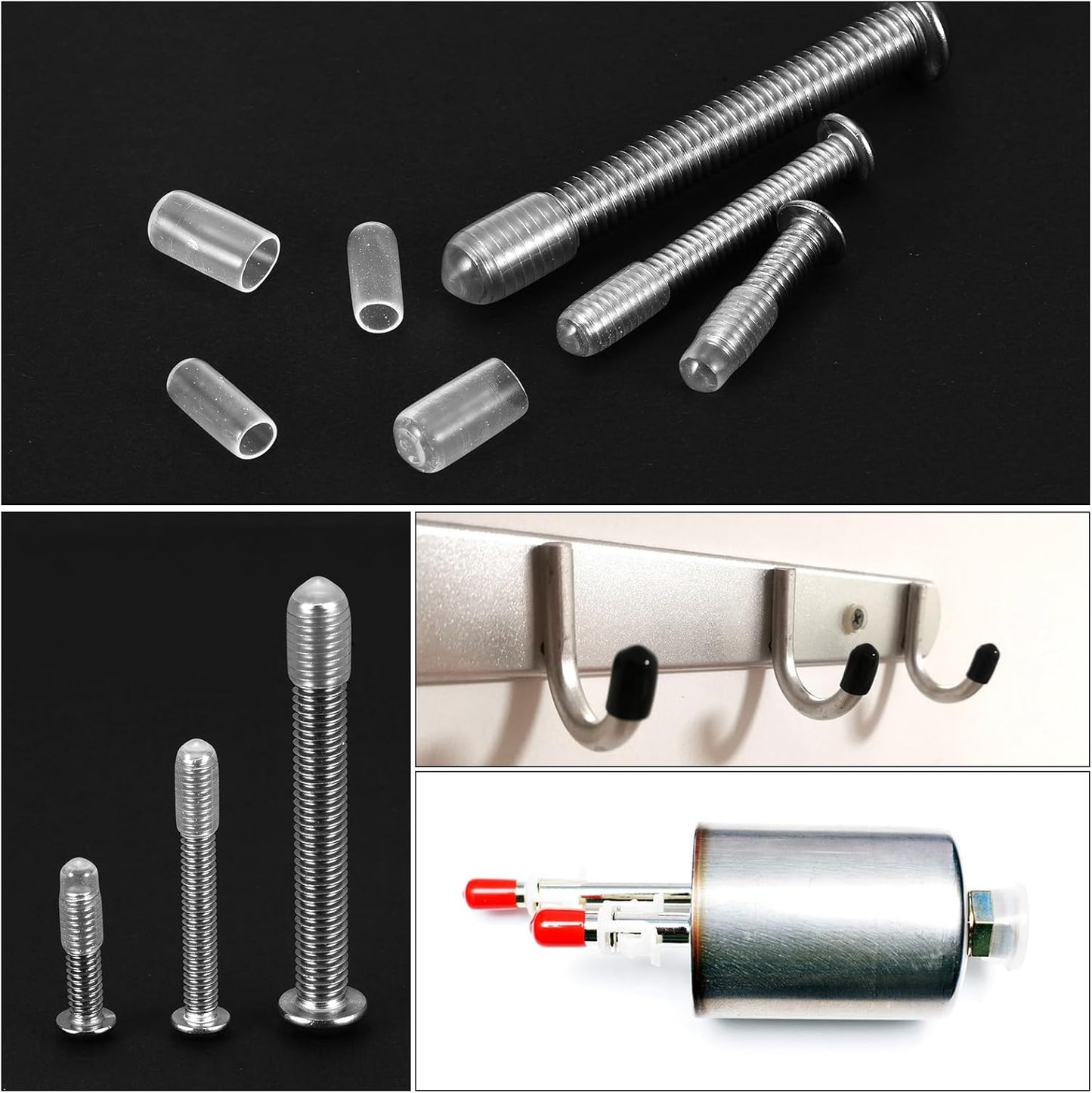 uxcell 20pcs Rubber End Caps Protective Caps 8.5mm ID Vinyl PVC Round Tube Bolt Cap Cover Screw Thread Protectors, Clear