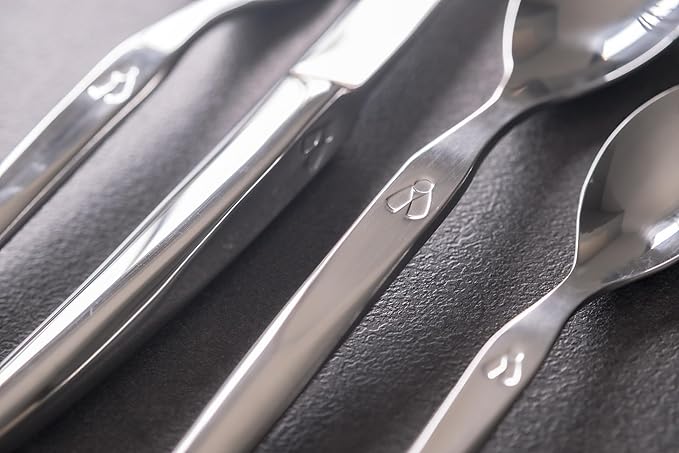 Laguiole Heritage Dinnerware Set; Luxury French Flatware in Premium Stainless Steel; Features Knives, Forks, Spoons with Ergonomic Handles; Dishwasher Safe; 4 Person Sets; Silver, 16-Piece