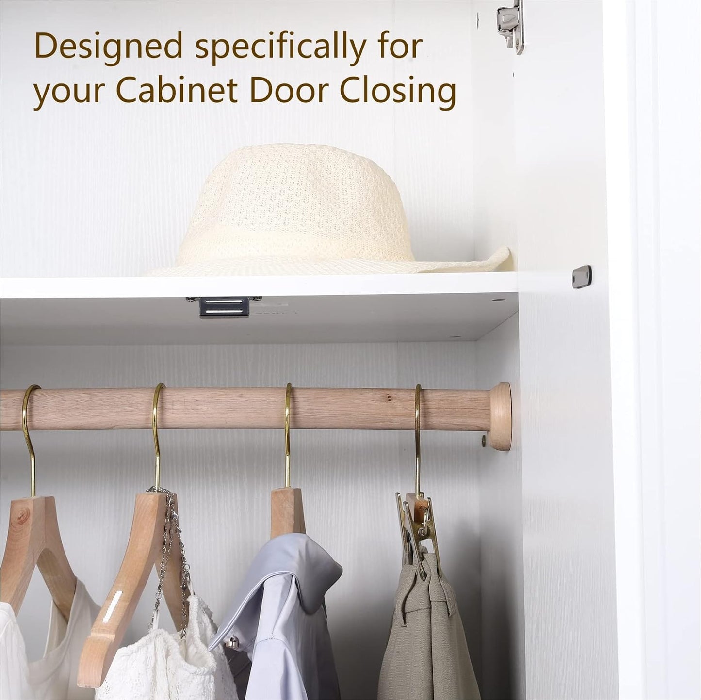 Mousike Cabinet Magnets 30lb Black Door Magnets with Strong Magnetic for Kitchen Cupboard Wardrobe Closet Cabinet Door Drawer Latch 6 Pack