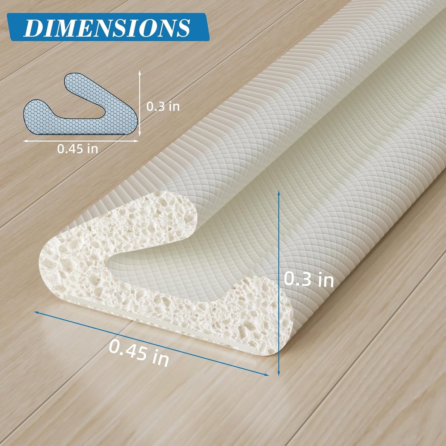 V-Shaped Weather Stripping Door Seal, 33FT Draft Stopper for Doors/Windows, Gaps, Dustproof, Soundproof & Thermal Insulating, Noise-Reducing, Light-Blocking Door Gap Filler