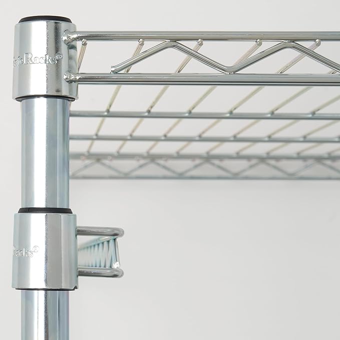 SafeRacks 2 Pack 5-Tier Steel Tote Rack - Maximize Space, Declutter, Organization, NSF Certified, Bin Storage for Garage, Pantry, Kitchen, Workspace, 5 Shelves, 31″ x 23″ x 68″, Zinc