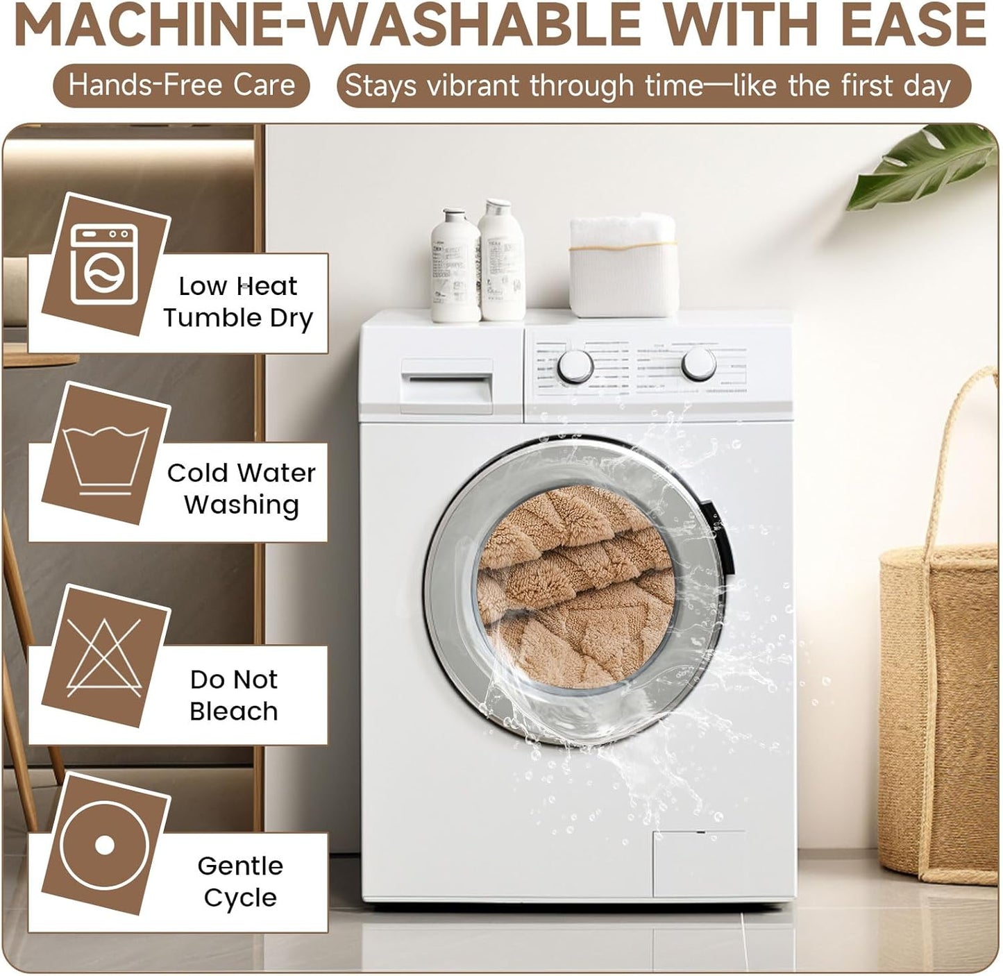 OTOB Couch Cover for Dogs Washable Pet Friendly, Non Slip Plush Funny Fuzzy Loveseat Sofa Cushion Slipcovers, All Seasons Geometric Jacquard Soft & Cozy Pet Bed Mat Protector (Coffee, 27.6" x 47.2")