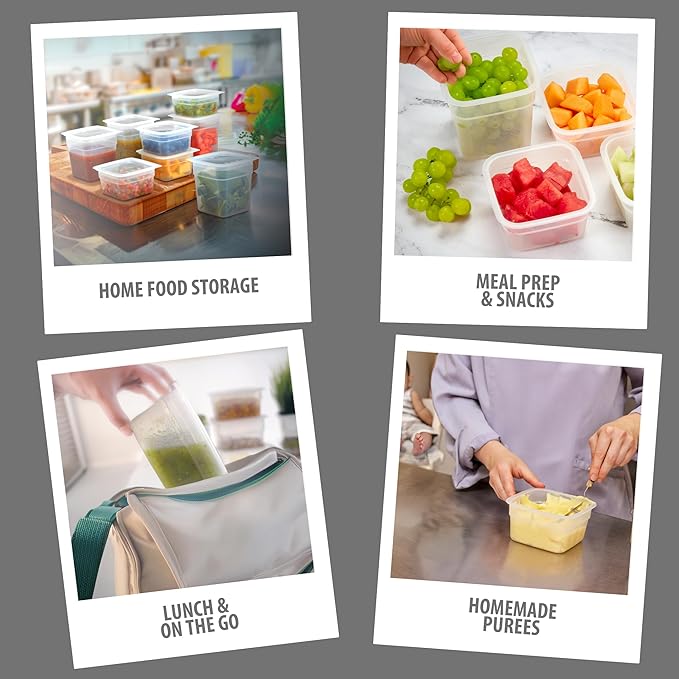 Cambro Food Storage Storage Containers with Lids - Translucent (Microwave Safe and BPA-Free) - 16 and 32 oz (ounce) Food Storage Container - (20 Piece Set)