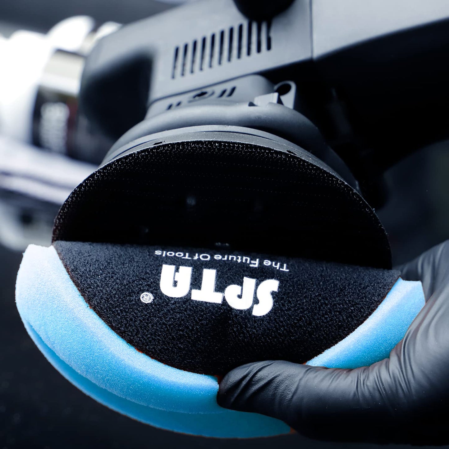 Blue Polish Pad, Buffing Polishing Pads, SPTA 1Pc 6.5 Inch Face for 6 Inch 150mm Backing Plate Compound Buffing Sponge Pads for Car Buffer Polisher Compounding, Polishing and Waxing -FPTSS6B