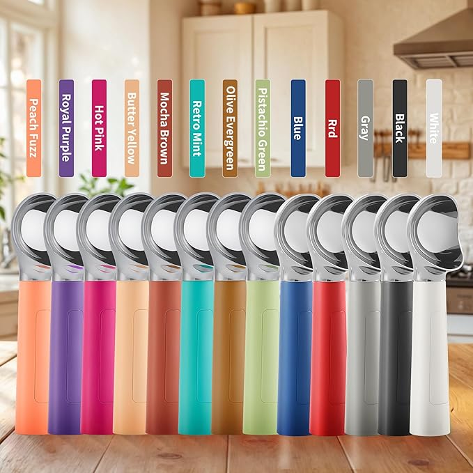 Heated Ice Cream Scoop Rechargeable, Electric Warming Ice Cream Scooper with LED Display, Heats to 158°F for Hard Ice Cream, Easy for Seniors & Kids, IP67 Waterproof (Butter Yellow, 2oz)