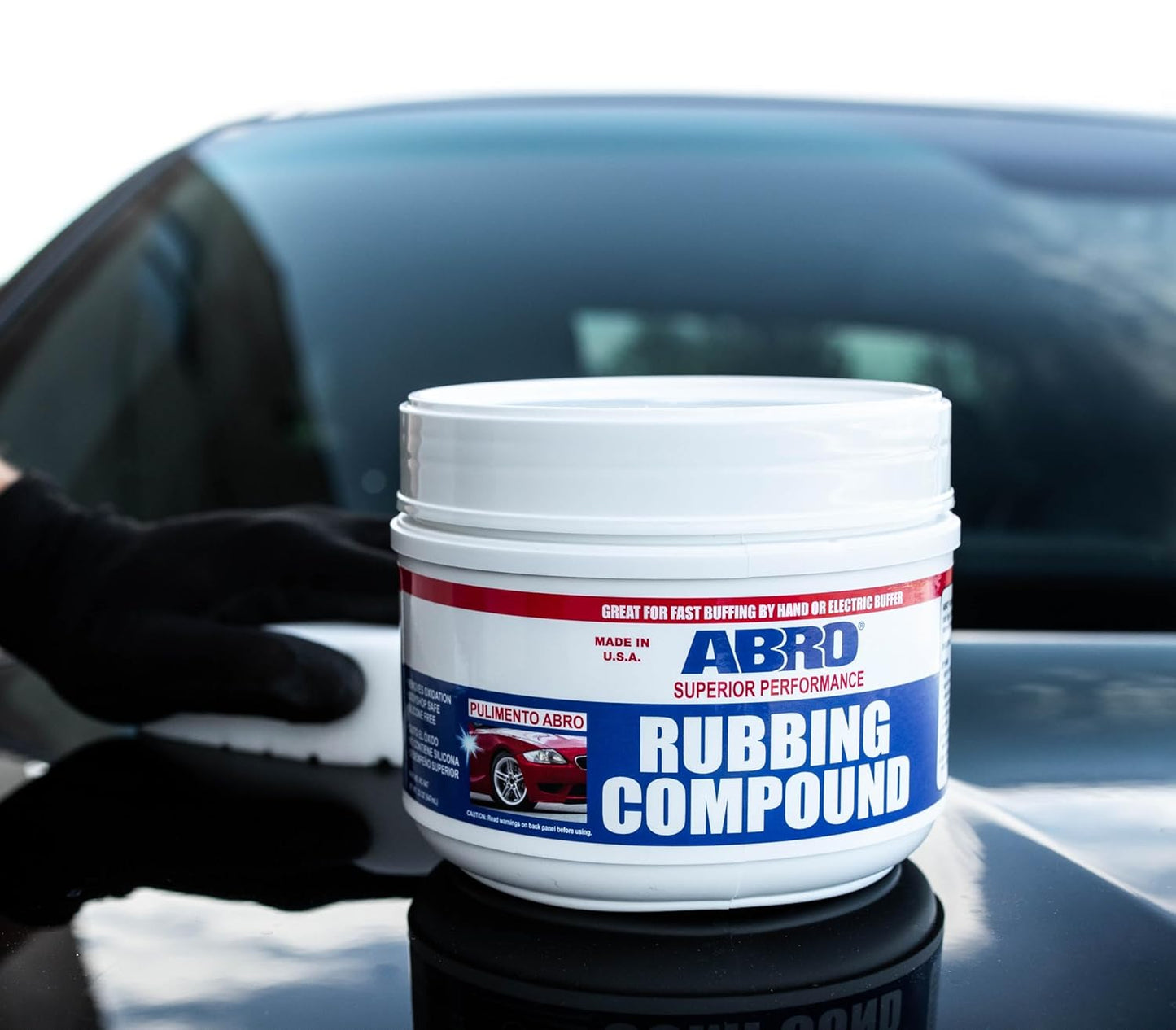 ABRO Superior Performance Automotive Rubbing Compound for Oxidized Finishes, Buff, Shine, Smooth, & Clean, Scratch Remover for Vehicles, Boats, & Bikes - 32 oz.