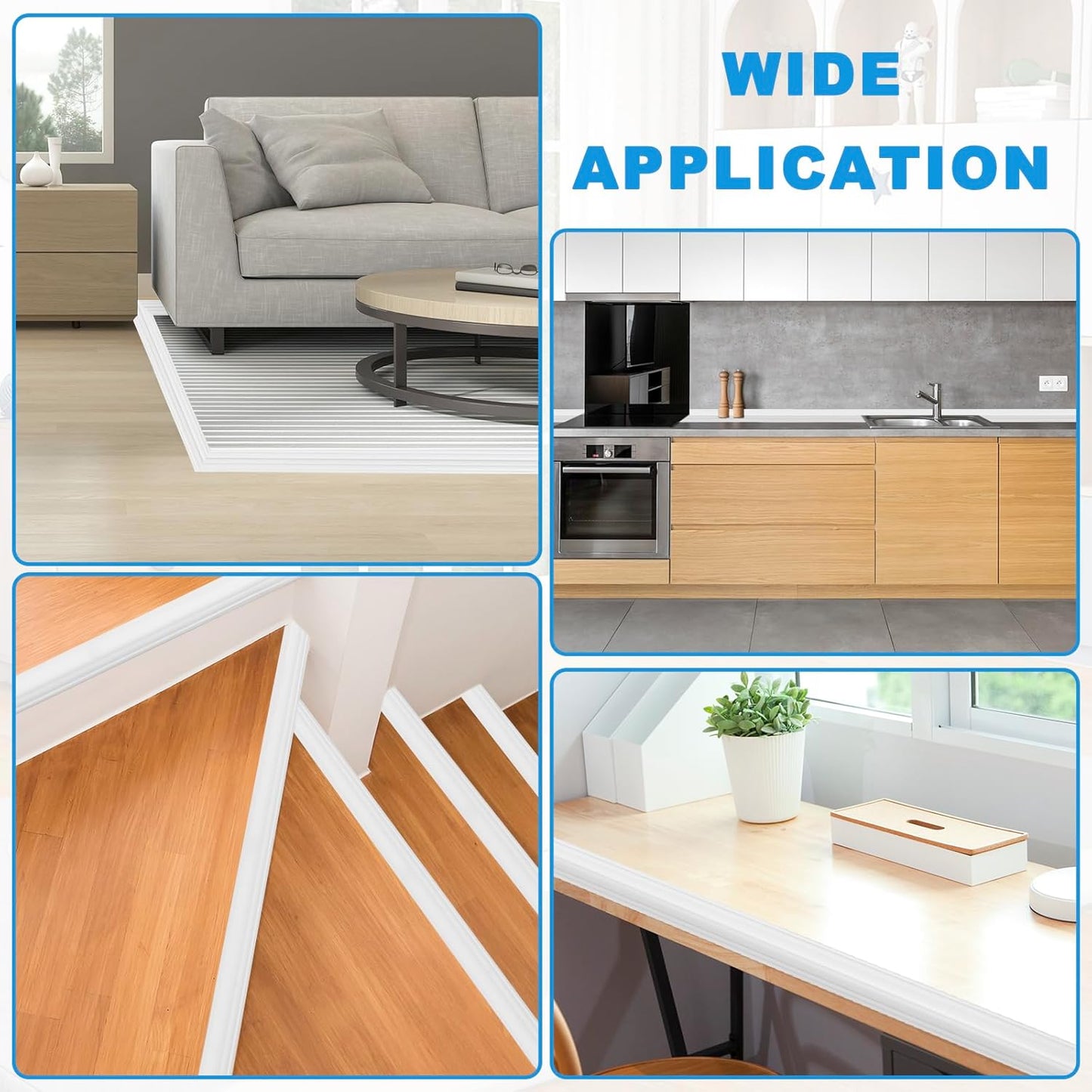 Wall Corner Protector Peel and Stick Corner Trim Molding Flexible Inside & Outside Wall Edge Guard Self Adhesive Moulding Trim for Edge Use, White, 0.8” W x 10’ L