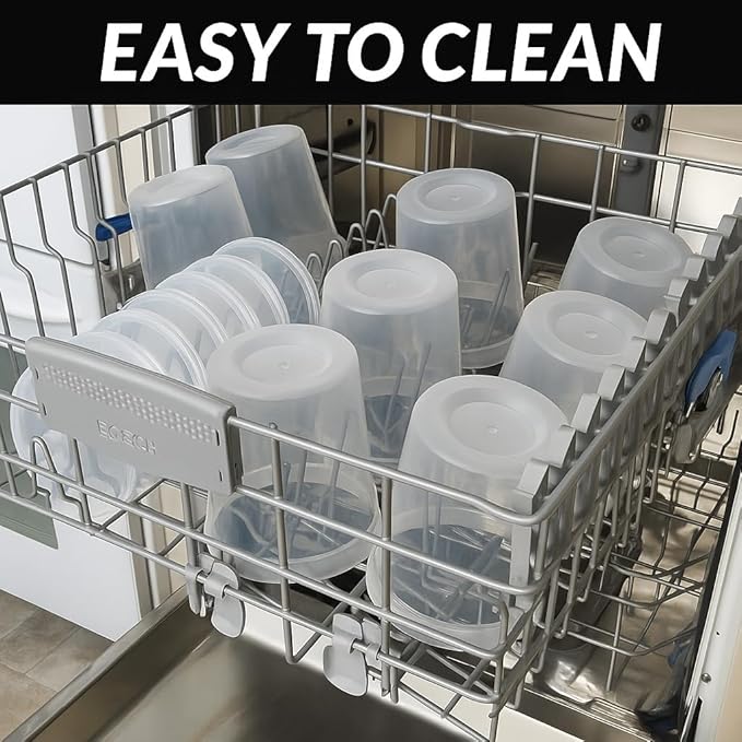 Food storage 32oz Clear- plastic food storage containers with lids Microwave & Freezer Safe, BPA- Free, 24 sets (cups+lids) meal prep & soup storage