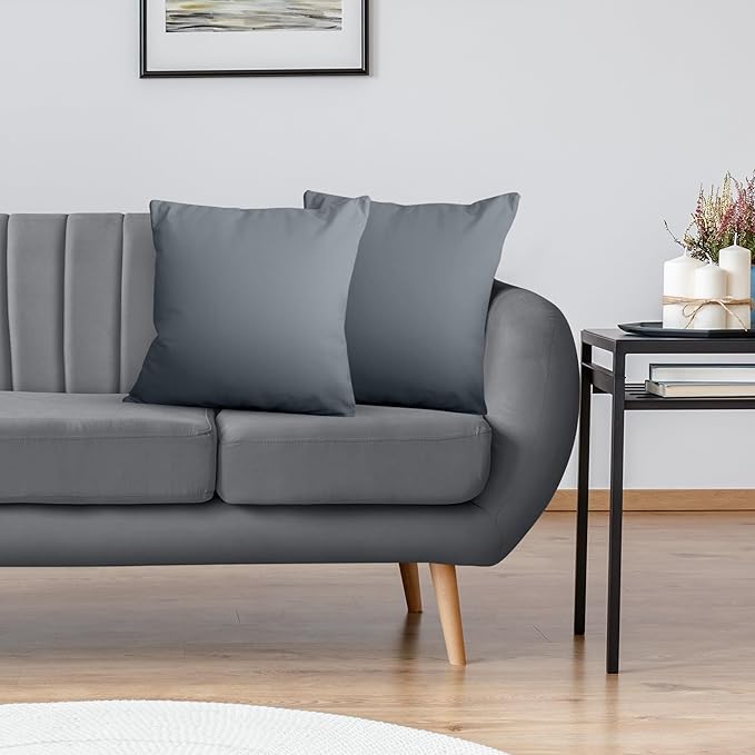 Utopia Bedding 22x22 Pillow Inserts, Set of 2, Grey – Indoor Decorative Throw Pillows for Bed, Sofa & Couch – Soft, Supportive & Fluffy Cushion Inserts