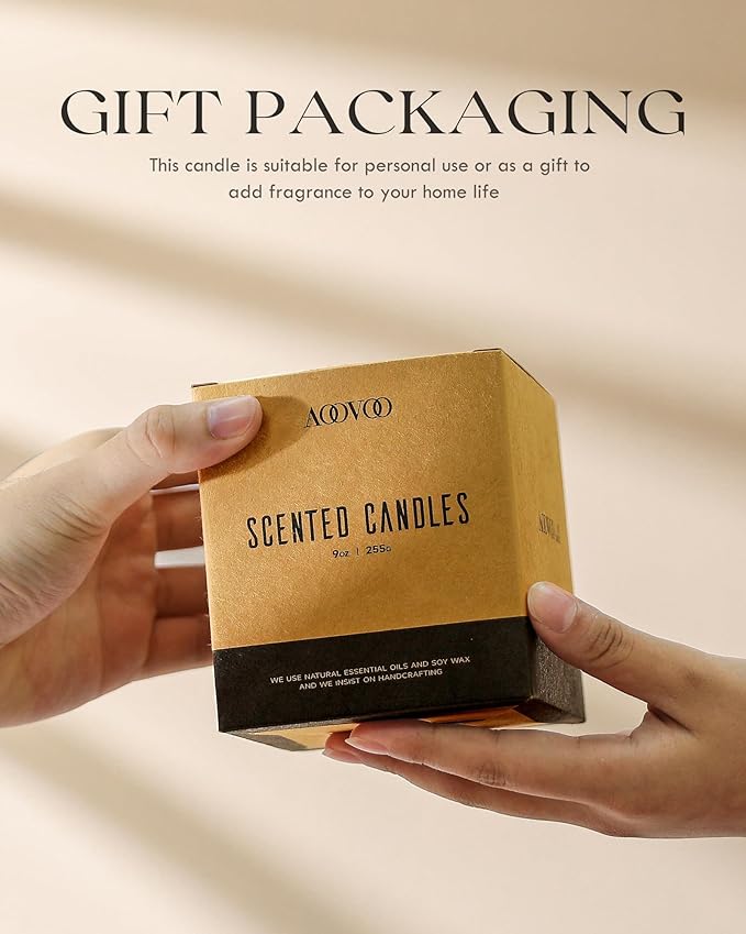 AOOVOO Coconut Vanilla Candles - 9 oz Scented Candles, Aromatherapy Candle, Soy Candle for Home Scented