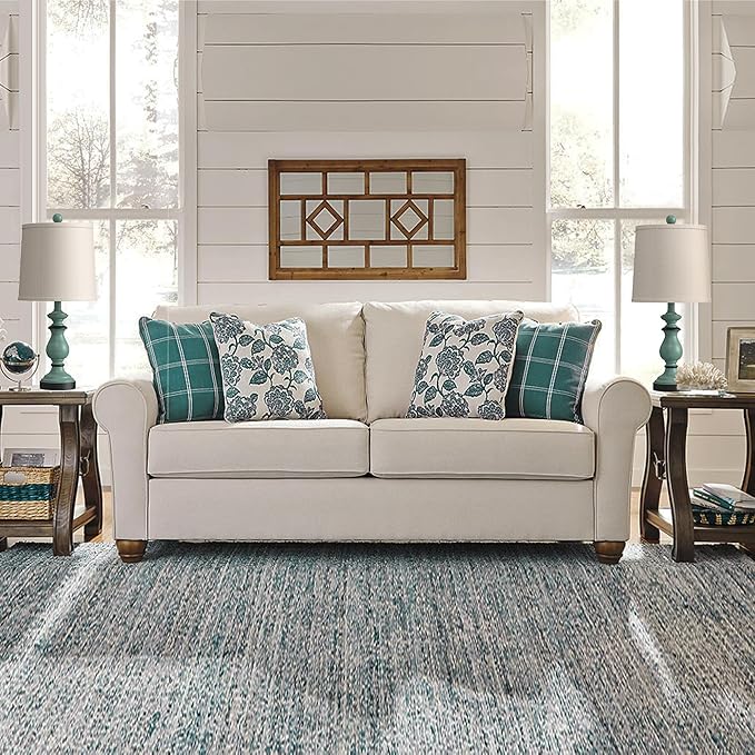 PARTPHONER Traditional Table Lamp Set of 2, Rustic Farmhouse Table Lamps for Living Room Bedroom, 22" Bedside Desk Lamps Vintage Nightstand Lamps with Linen Shades, Green