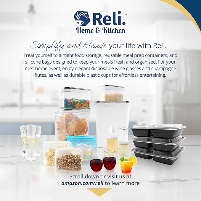 Reli. Airtight Food Storage Containers with Lids (26 Sets) | Kitchen Organizers and Storage Pantry Organizers | BPA Free Plastic Food Containers | Mega Variety Pack w/Measuring Cup, 30 Labels, Pen