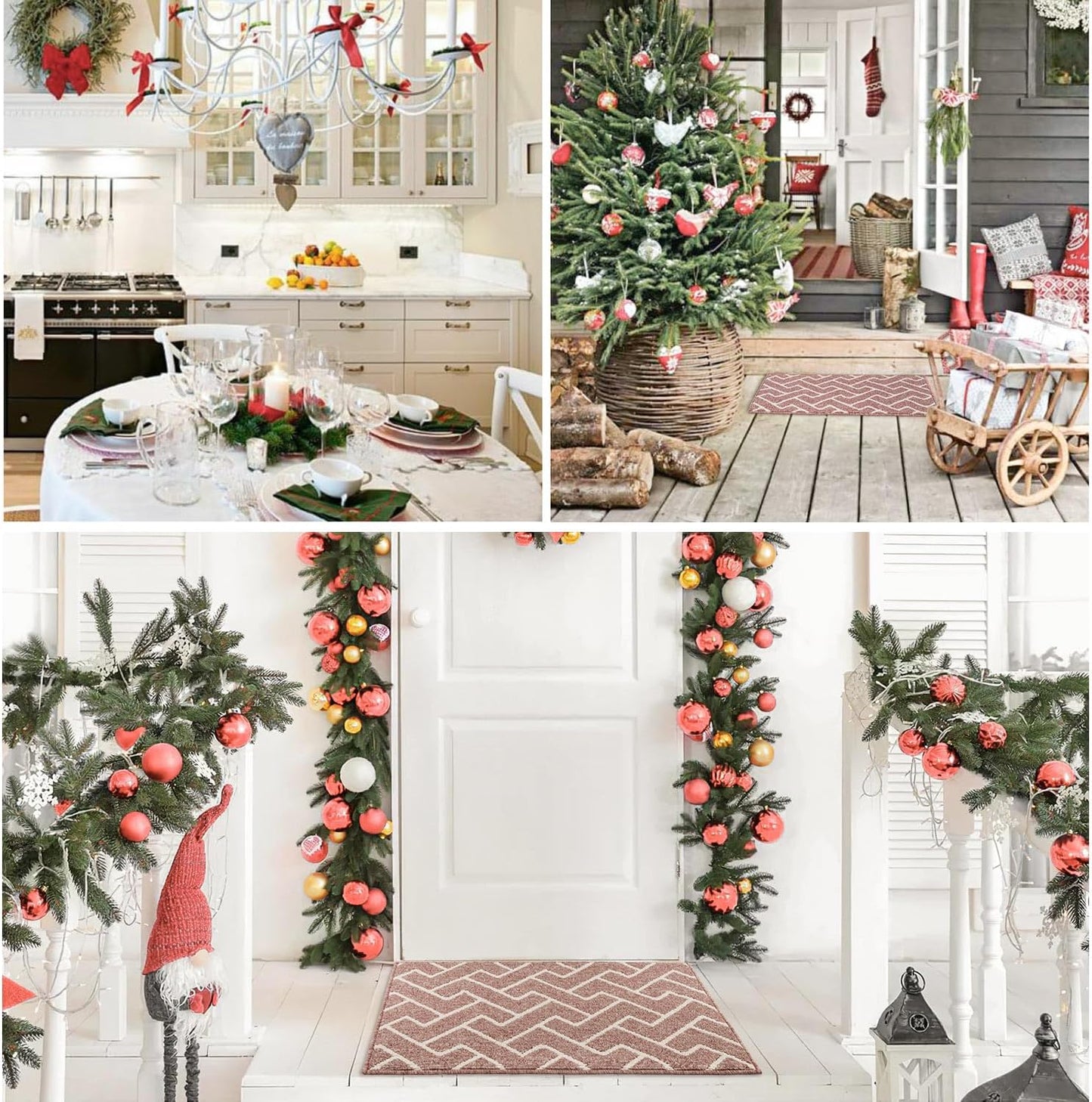 hicorfe Indoor Doormat,Front Back Door Mat TPR Backing Non Slip Mats 24"x35" Absorbent Resist Dirt Entrance Doormat Inside Floor for Entryway Washable Low-Profile(Light Pink)