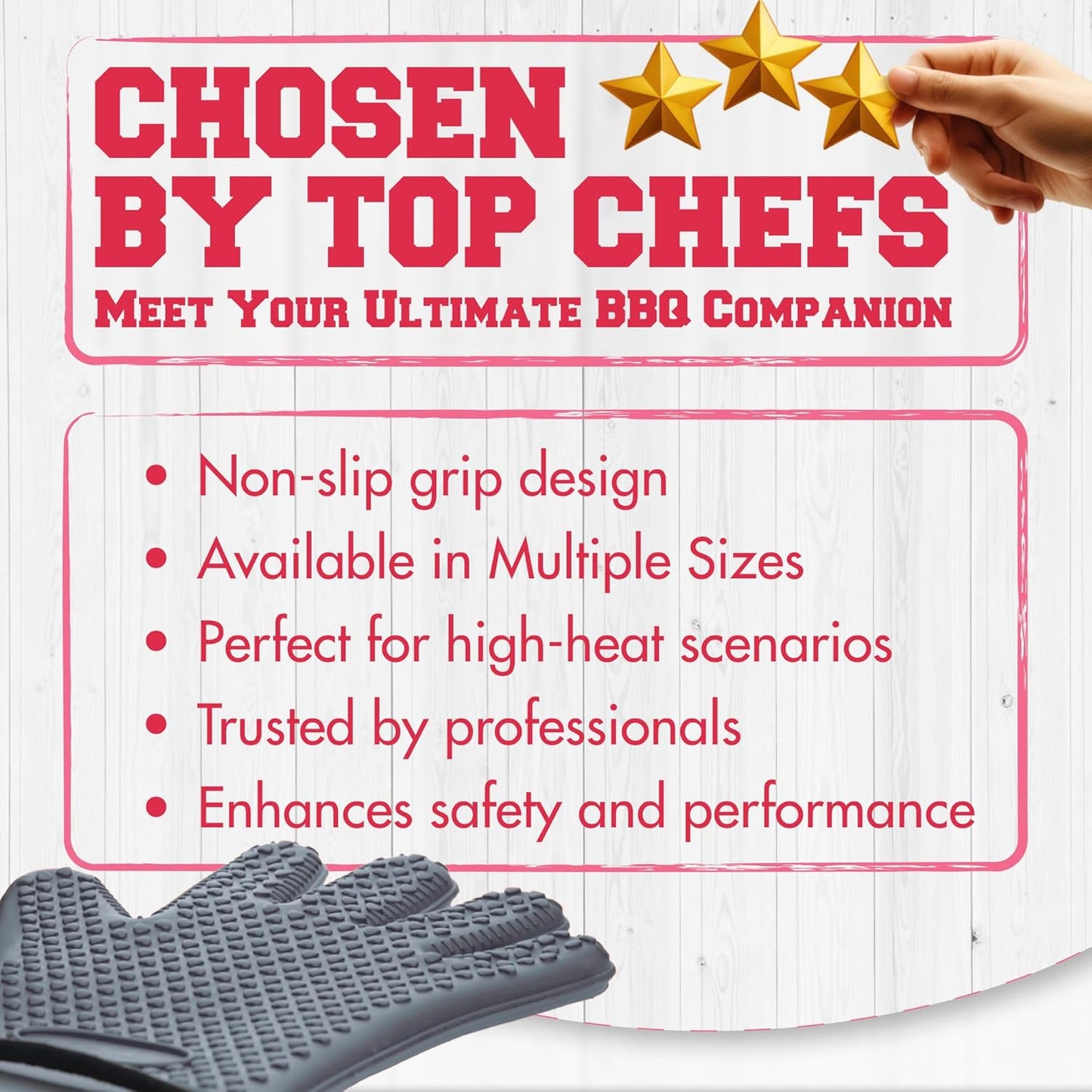 KITCHEN PERFECTION S Silicone Smoker Oven Gloves for Women -Extreme Heat Resistant BBQ Gloves -Handle Hot Food Right on Your Grill Fryer |Waterproof Oven Mitts Cooking Gloves |Superior Set+3 Bonuses