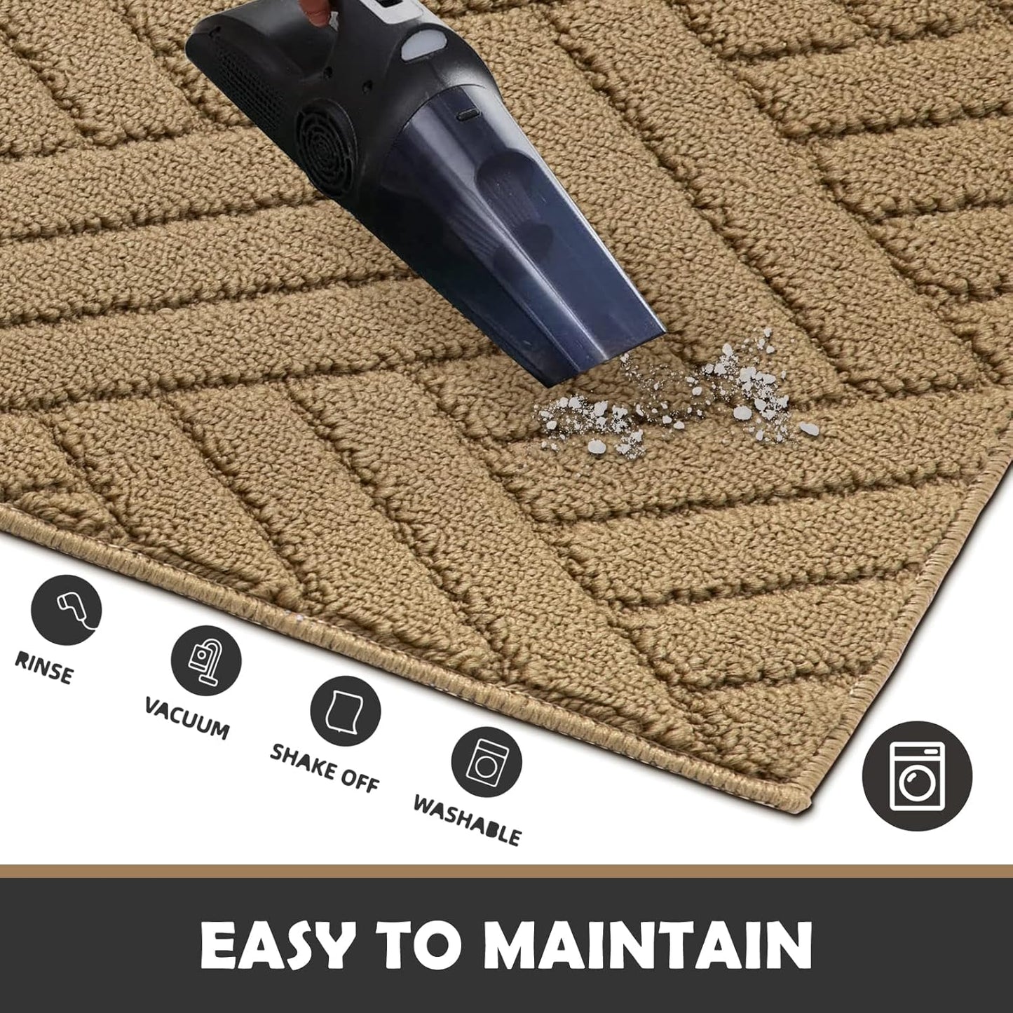 Door Mat Indoor Doormat, Brown Entryway Rug Door Mats Non-Slip Rubber Backing,Heavy Duty Low-Profile Entrance Rugs, Absorbent Resist Dirt Doormats Floor Door mat for Entryway,32"x48"