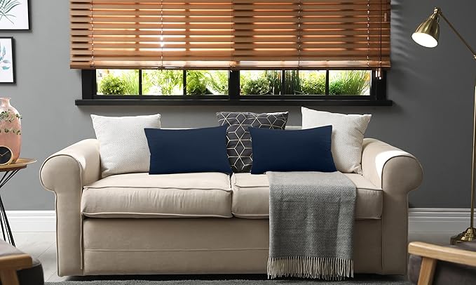 Utopia Bedding 12x20 Pillow Inserts, Set of 2, Navy – Indoor Decorative Throw Pillows for Bed, Sofa & Couch – Soft, Supportive & Fluffy Cushion Inserts