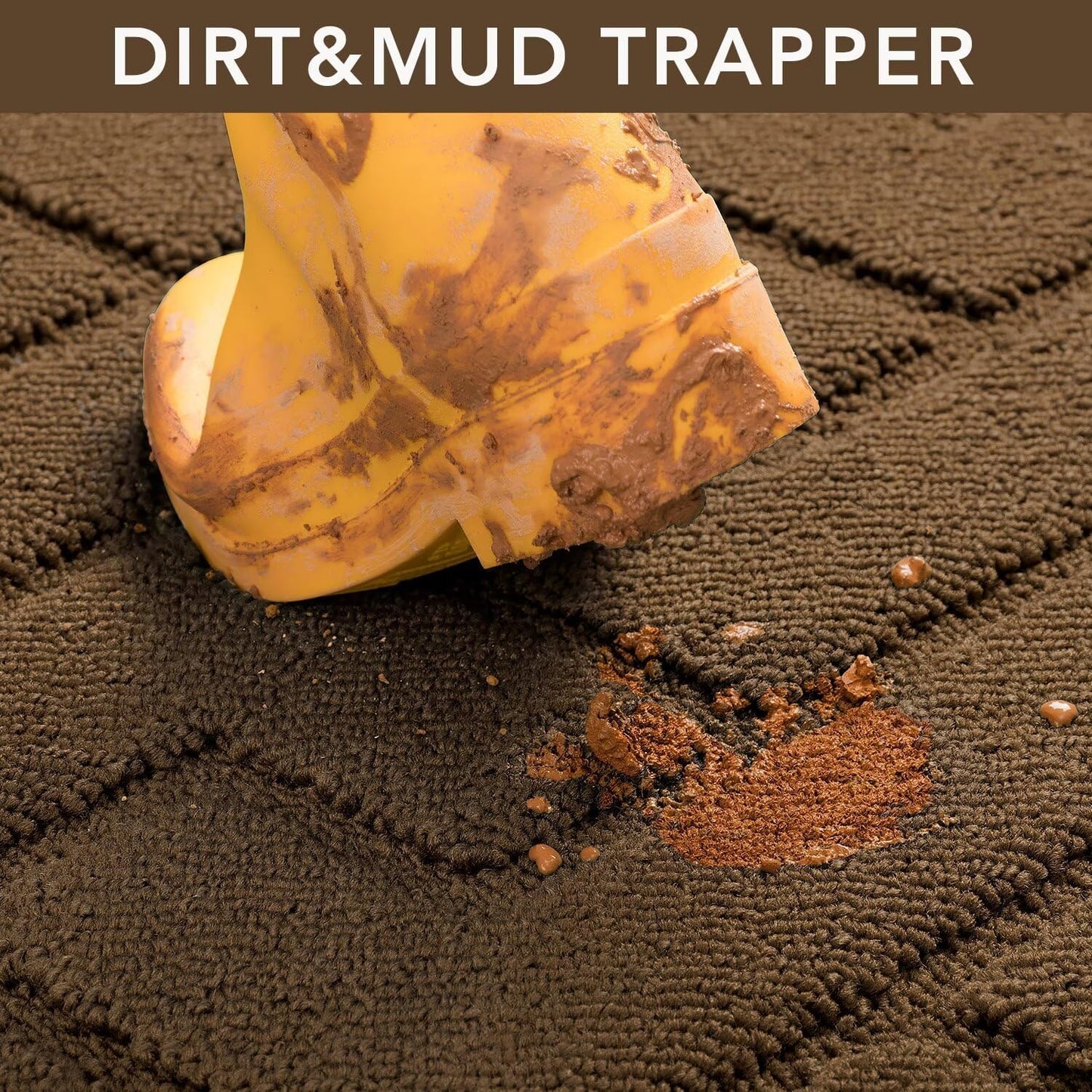 hicorfe Indoor Doormat,Front Back Door Mat Rubber Backing Non Slip Door Mats 47"x71" Absorbent Resist Dirt Entrance Doormat Inside Floor Mats for Entryway Washable Low-Profile(Dark Brown)