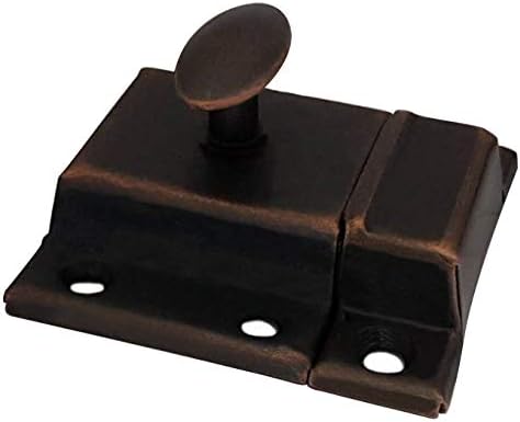 QCAA Oval Turn Cabinet Latch, for Cupboard & Other Furniture, Small, Antique Copper, Made in Taiwan, 2 Pack