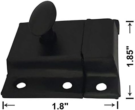 QCAA Oval Turn Cabinet Latch, for Cupboard & Other Furniture, Small, Matte Black, 4 Pack, Made in Taiwan