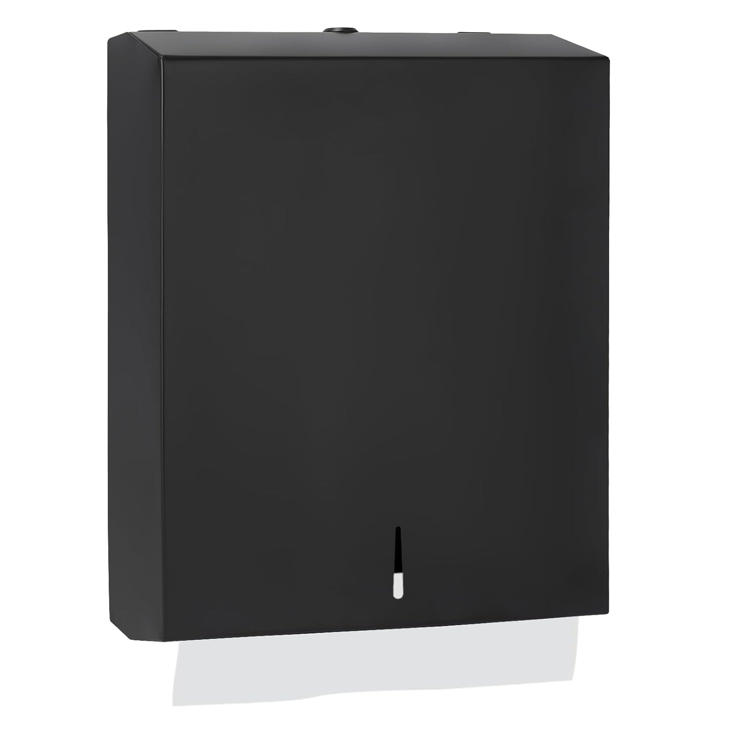 Paper Towel Dispenser Wall Mount, Matte Black Stainless Steel Commercial Paper Towel Holder with Lock, Large Capacity 400 C Fold/525 Multifold Towels