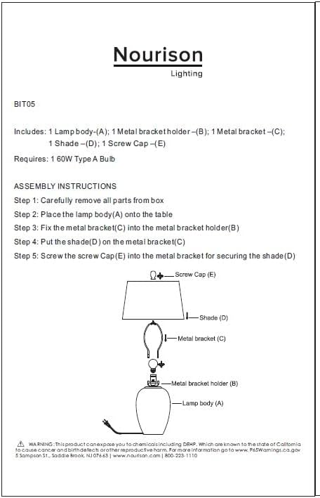 Nourison Home 23" Vintage Grey (White Washed) Ceramic Pot Table Lamp for Bedroom, Living Room, Dining, Office, with Grey Shade