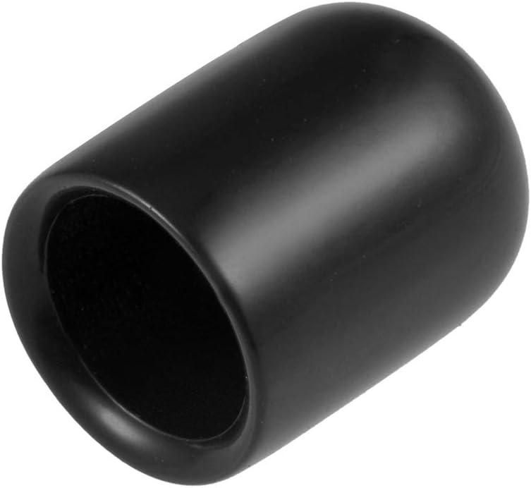 uxcell 20pcs Rubber End Caps 8.5mm ID Vinyl Round Tube Bolt Cap Cover Thread Protectors Black