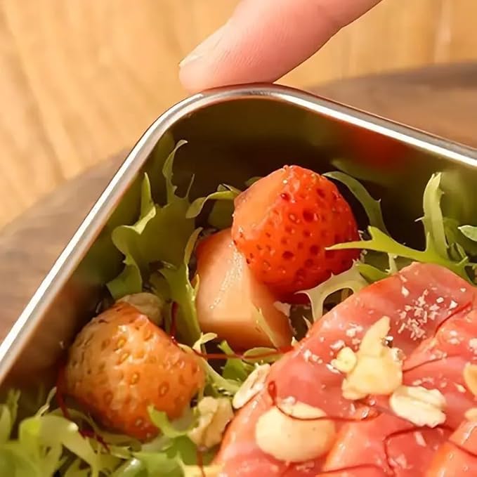 6pcs Stainless Steel Stacking Food Containers with Lids, Reusable Snack & Prep Containers for Office, sp-00018