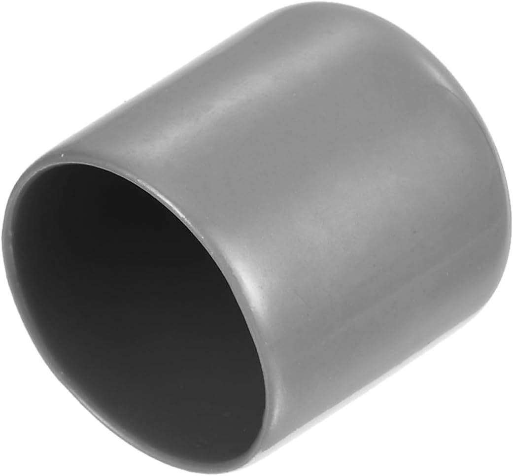 uxcell 20pcs Rubber End Caps Protective Caps 28mm ID Vinyl PVC Round Tube Bolt Cap Cover Screw Thread Protectors, Light Grey