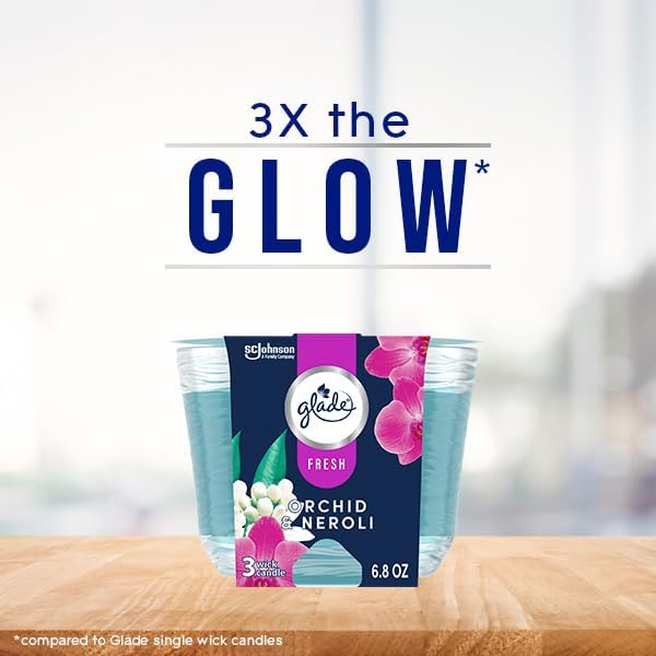 Glade Orchid & Neroli 3-Wick Candle, 6.8 Oz, 3 Count
