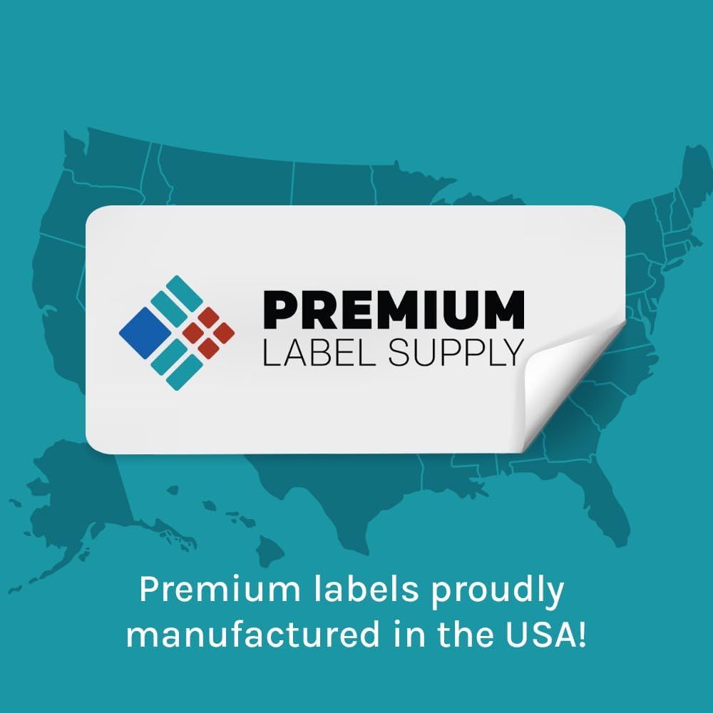 Premium Label Supply Bright Neon Color Fluorescent Sticker Labels - 1.5" x 1.5" Square Labels - (Fluorescent Yellow, 24,000 Labels)