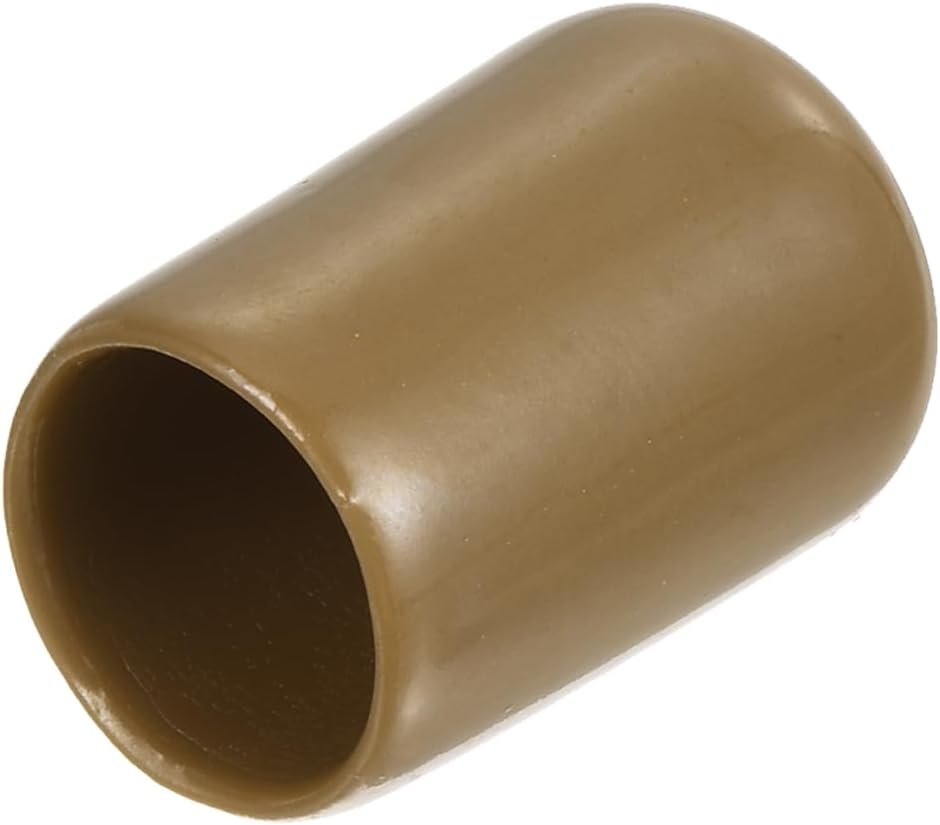 uxcell 20pcs Rubber End Caps 12.5mm(1/2") ID Vinyl PVC Round Tube Bolt Cap Cover Screw Thread Protectors Light Brown