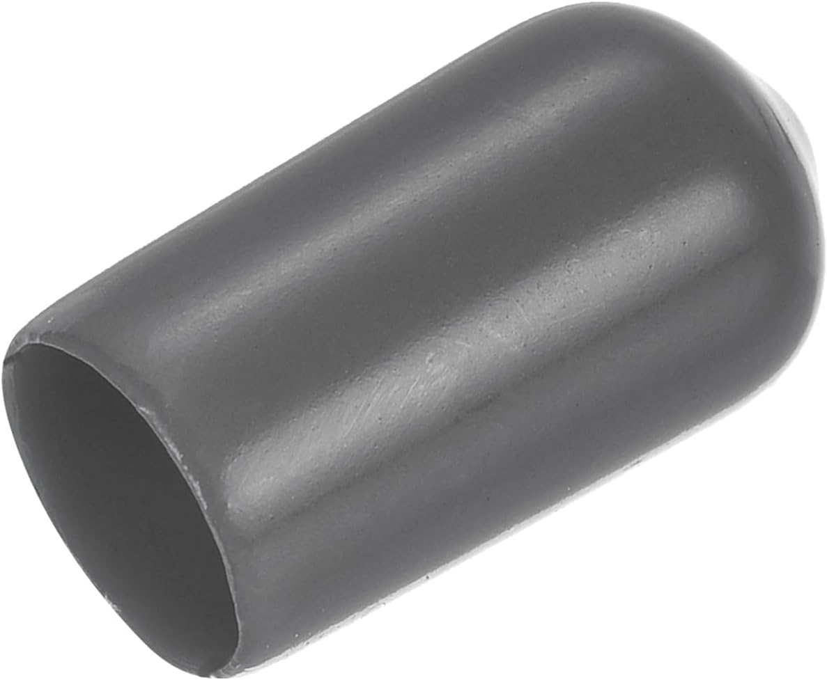 uxcell 20pcs Rubber End Caps 8mm ID Vinyl PVC Round Tube Bolt Cap Cover Screw Thread Protectors Dark Grey
