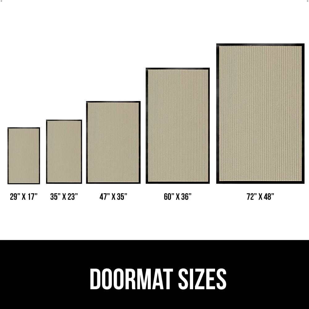 GORILLA GRIP Traffic Guard Door Mat, 2 Pack, Heavy Duty Waterproof Doormat, Commercial Office Space Welcome Mats, Stain and Fade Resistant, Low Profile, Strong Rubber Backing, 29x17, Beige
