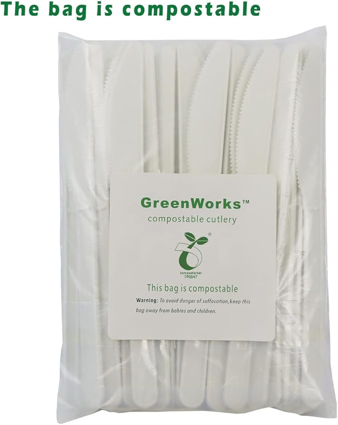 GreenWorks 1000 Bulk Compostable CPLA Knives,7" Series Disposable Knife