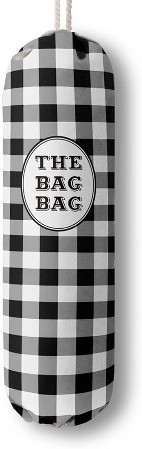 Black White Buffalo Check Plaid Grocery Bags Holder Organizer For Shopping Bags，Wall Mount Plastic Bags Storage Container Dispensers, Kitchen Housewarming Gifts For Women Family Friends Grandma Mom