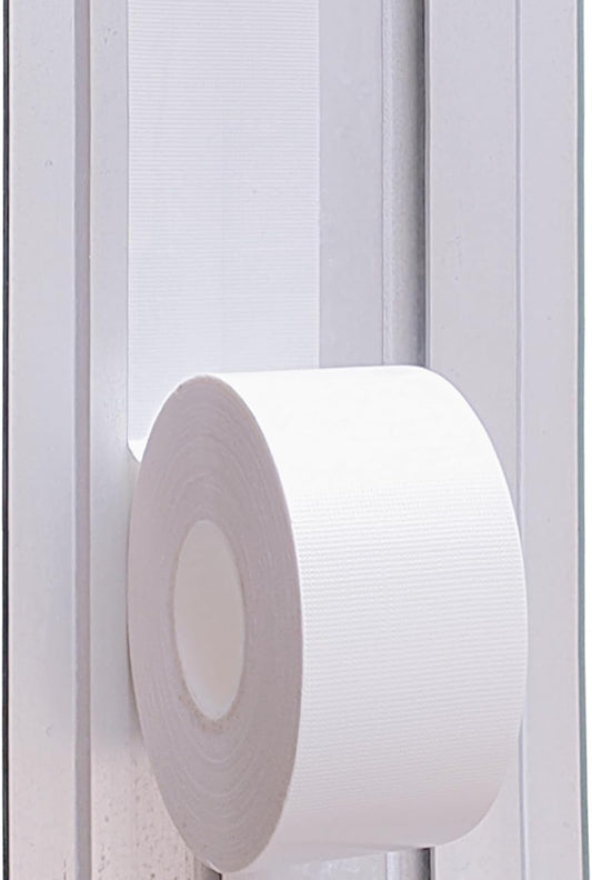 White Window Weather Sealing Tape, Waterproof Window AC Air Conditioner Sealing Tape Can Keep Out Drafts Cold Air Rain Dust Smog(2IN X 99FT)