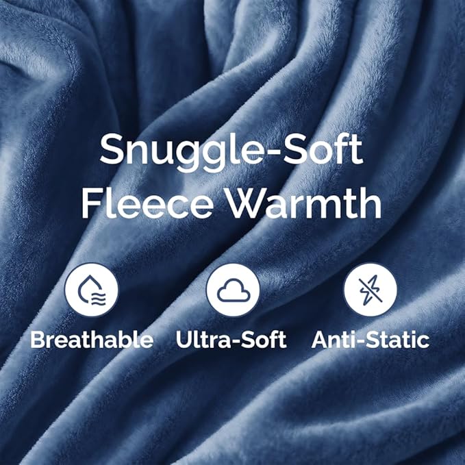 Ultra Soft Fleece Blanket Twin Size - Flannel Fleece Luxury Twin Blanket - Lightweight for Couch Bed Chair - Thick, Warm & Breathable - All Season Cozy Fuzzy Anti-Static Microplush Bedding, Royal Blue