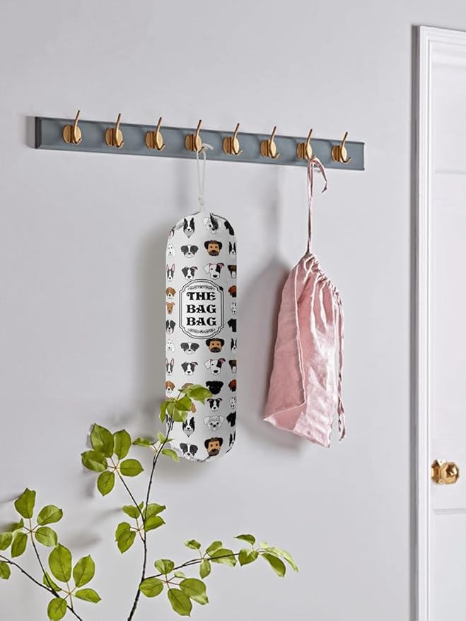 Grocery Bags Holder Organizer For Shopping Bags, Wall Mount Plastic Bags Storage Container Dispensers, Pet Lovers Home Kitchen Bags, The Bag Bag Grocery Bag Holder, Gifts For Women Dog Mom Dad (G-9)