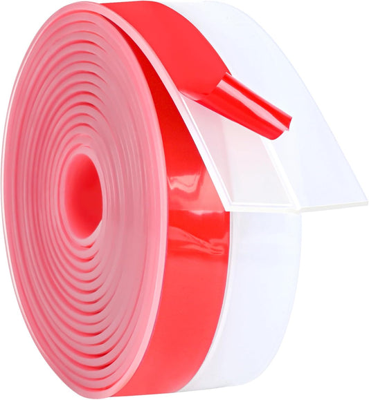 ToLanbbt Weather Stripping Silicone Door Seal Strip 2 in x 10 ft Door Draft Stopper Self Adhesive Door Draft Tape, Side & Bottom Gaps Insulation Strip for Glass Shower Door Sliding Door Window, Clear