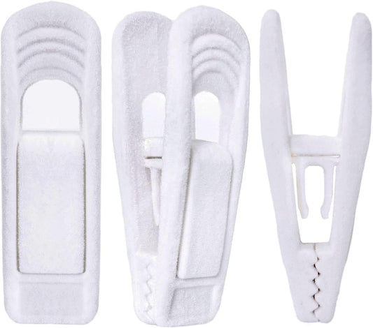 White Velvet Hangers Clips 40 PCS, Pants Hangers Velvet Clips Easily Add to Velvet Hanger, Skirt Suit Pants Clothes Velvet Hangers, Baby Kids Hangers Clips