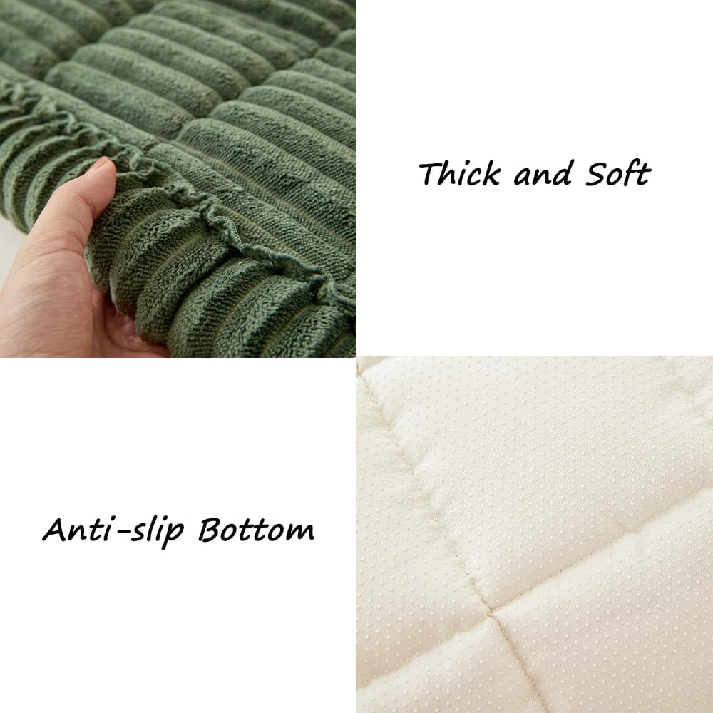 Couch Cover for Dogs Washable, Fuzzy Pet Couch Covers for 3 Cushion Sofa Pet Friendly, Non Slip Sofa Cover (Green, 27.6" x 70.9"/70 x 180cm)