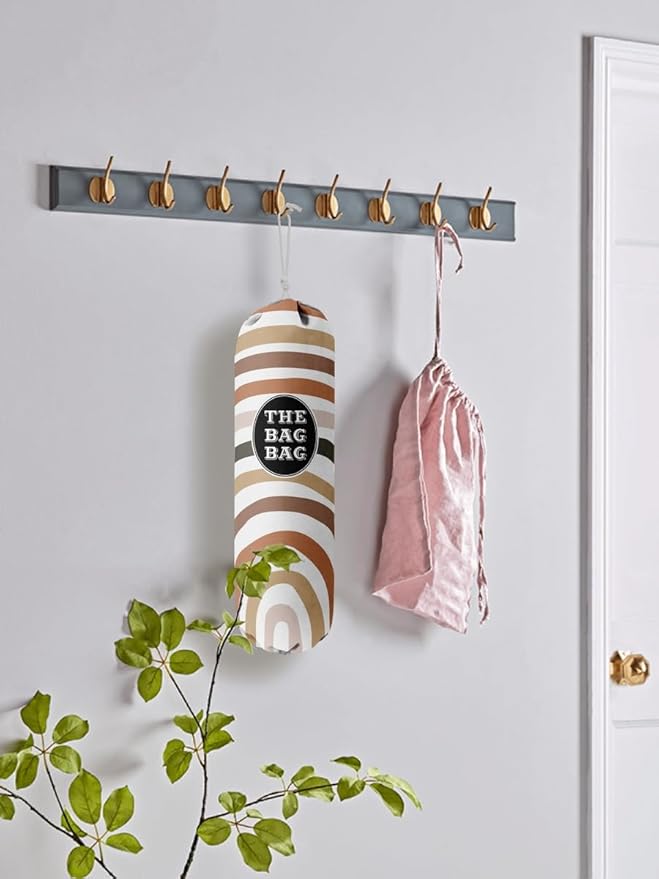 Boho Pattern Grocery Bags Holder and Organizer, Wall Mount Plastic Bags Storage Container Dispenser, Kitchen Gifts For Women Family Grandma Mom (H-26)